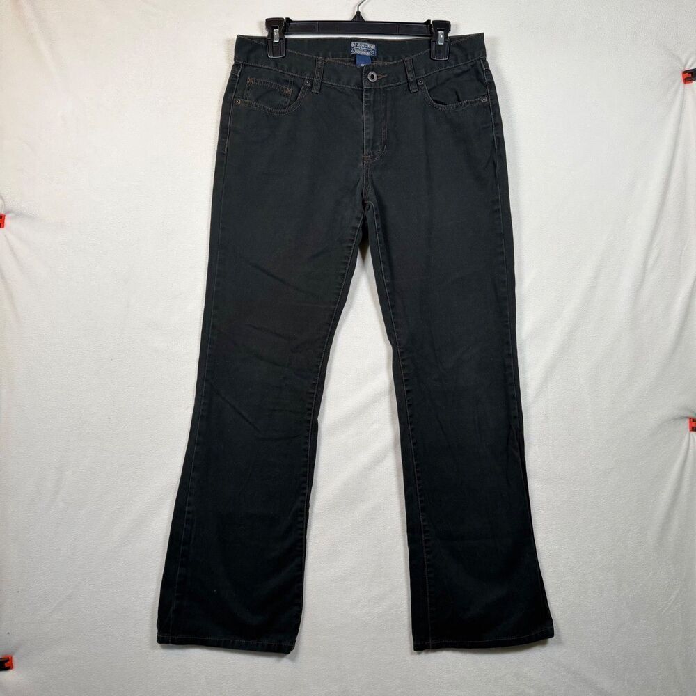 Polo Jeans Co RL Black Jeans Womens 10 Bootcut Orange Stitch 100% Cotton